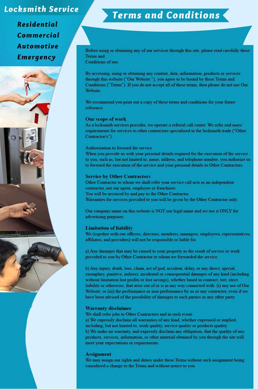 Sarasota Expert Locksmith Sarasota, FL 941-467-3479 - TermsAndCondition-1